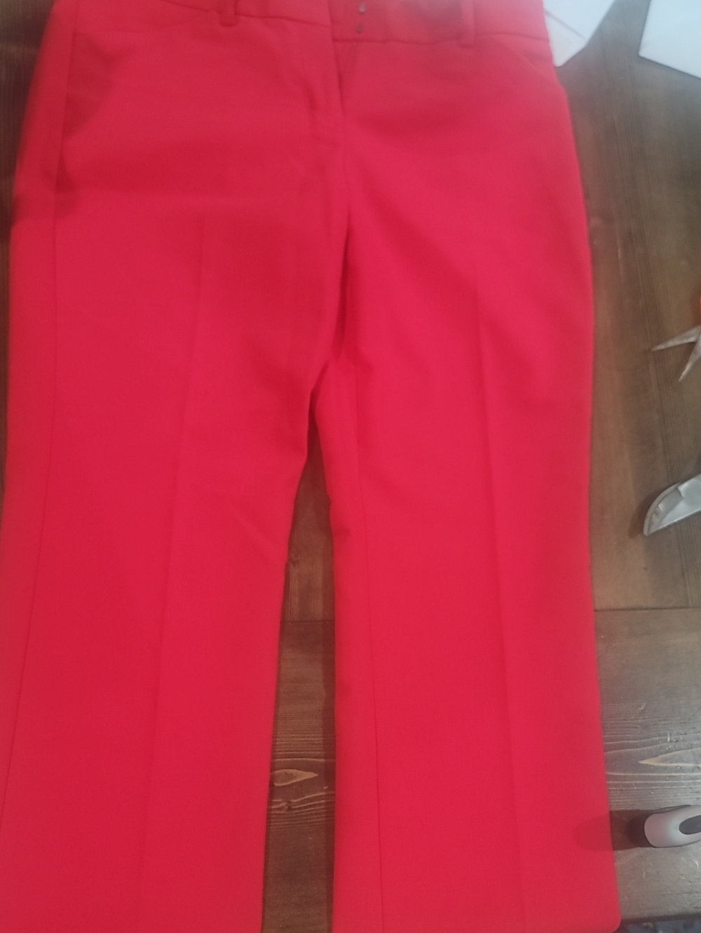 Express Women's Bright Red Tailored Straight-Leg Trousers